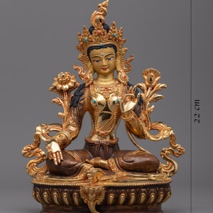 Majestic 21 Taras Set 24K Gold Gilded Statues for Wisdom, Compassion, and Empowerment Whole Collection of 21 Tara Buddhist Sculpture image 2