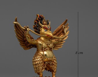 ヴィシュヌ神 ガルーダの置物 ヴィシュヌ神の乗り物ガルーダ像｜金メッキの置物｜ヒンドゥー教の力の