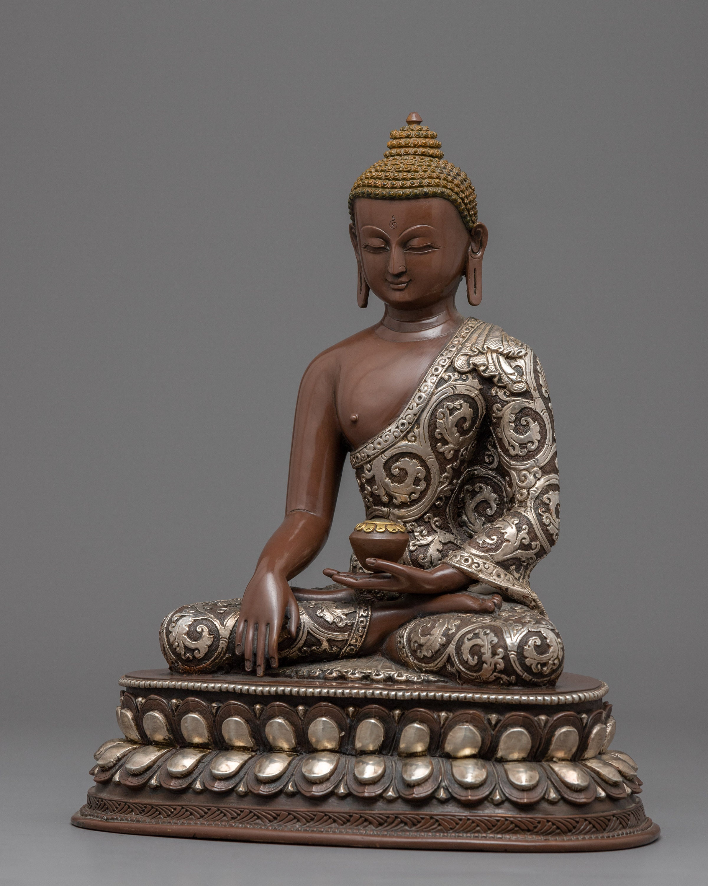 総柘植 釈迦如来 仏像 香道　寝釈迦像　仏像アンティークW24cm細密手彫刻木製　飾り　茶道具　作家物 古代型 金泥書｜仏壇・仏具の 唐草光背 2.0寸 置物