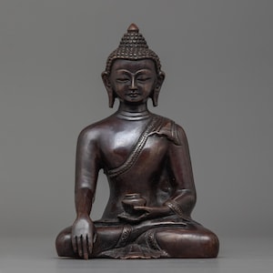 Shakyamuni Buddha, Tibetan Oxidized Figure | The Enlightened One Mindfulness Art | Handcrafted Miniature Sacred Buddha | Dharma Meditation