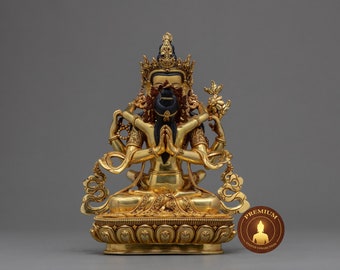 Chenrezig With Consort | Traditional Bodhisattva Statue | Bodhisattva Avalokiteshvara Sculpture | Traditionally Hand Carved Himalayan Art