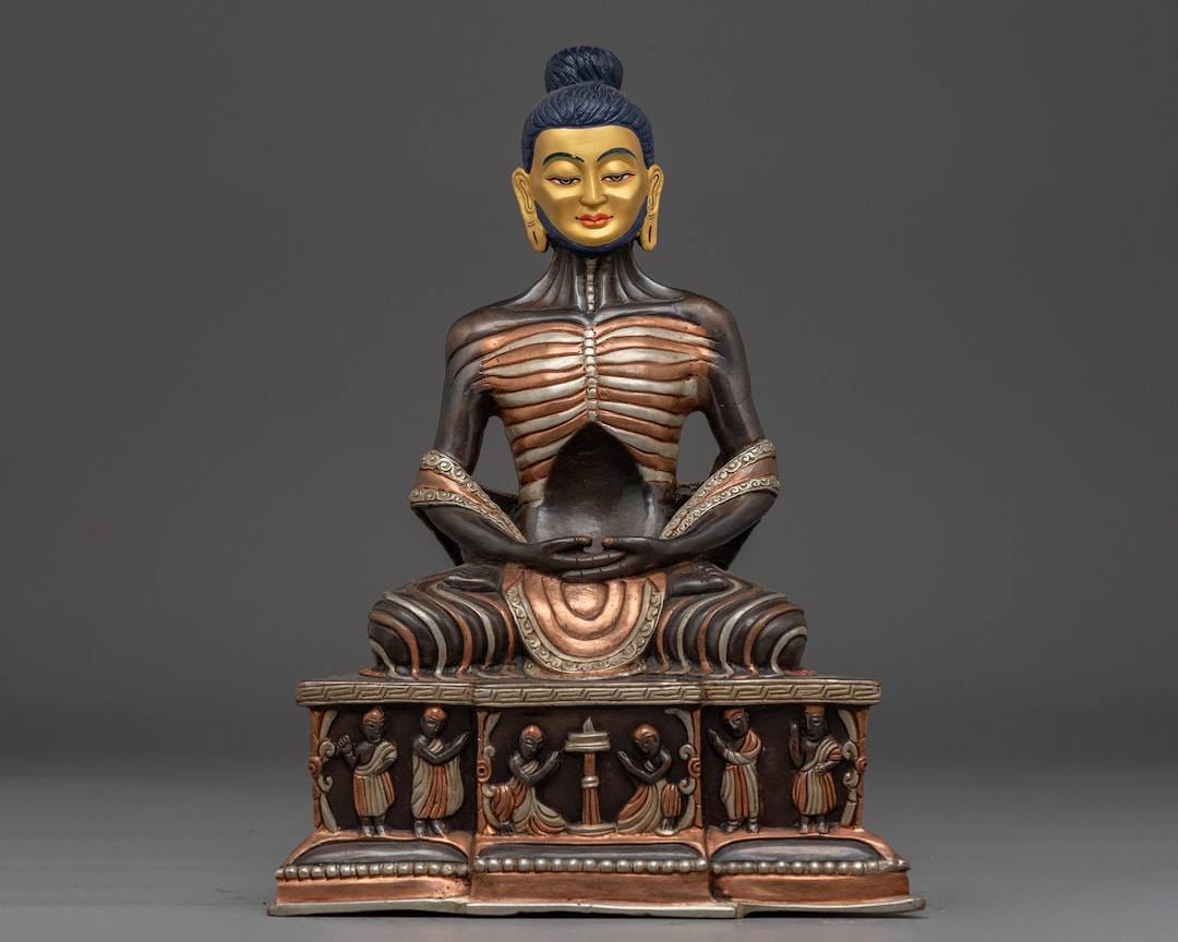Handmade Fasting Buddha Statue for Meditation | Silver-plated