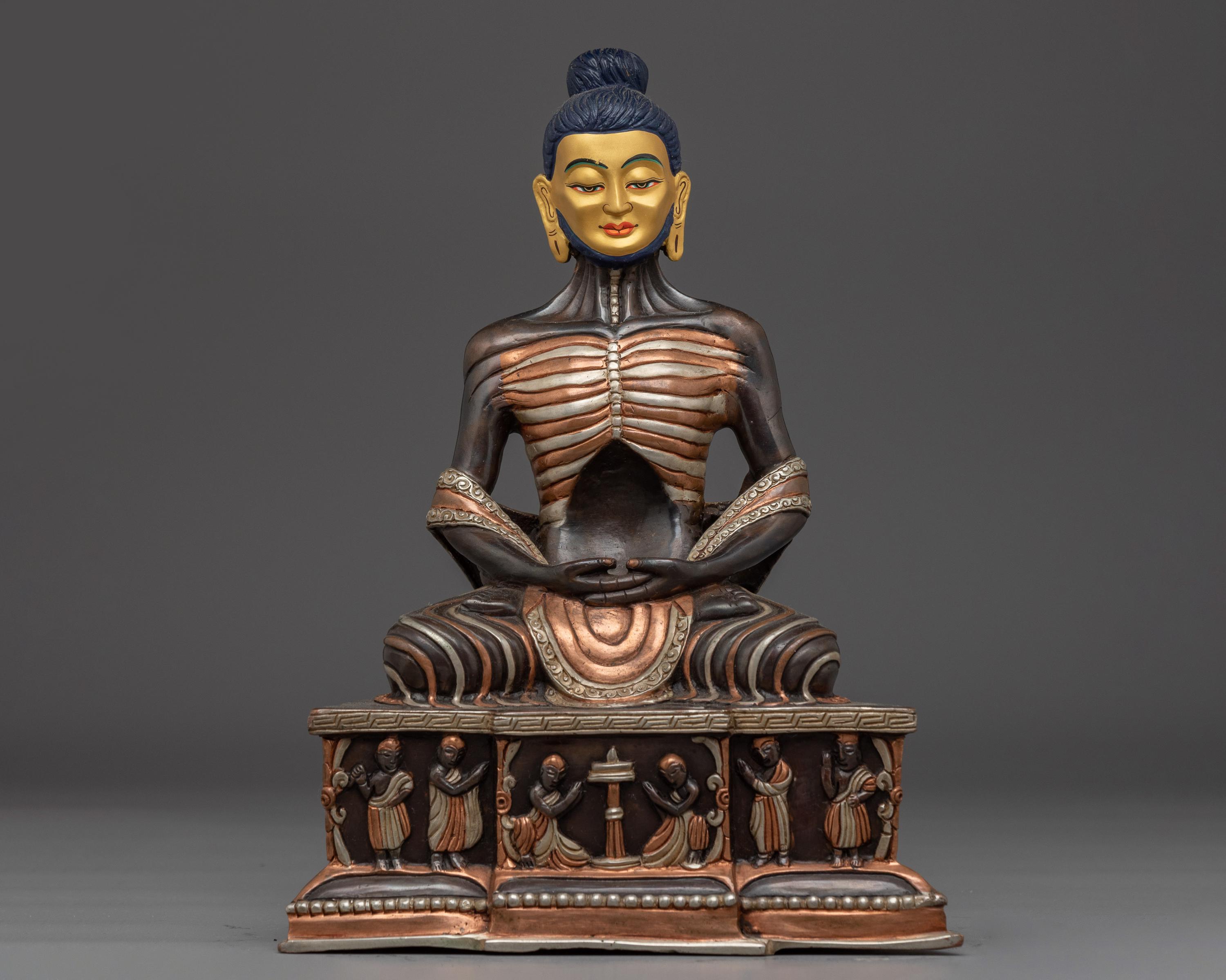 Handmade Fasting Buddha Statue for Meditation | Silver-plated