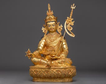 24K金鍍金パドマサンバヴァ像｜手作り銅製仏教美術 - Etsy 日本