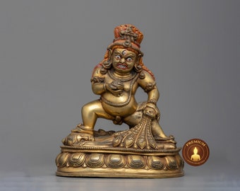 Black Jambhala Hand Crafted Statuette - Experience the Strength of Black Dzambhala with this Exquisite Handmade Statue from The Himalayas