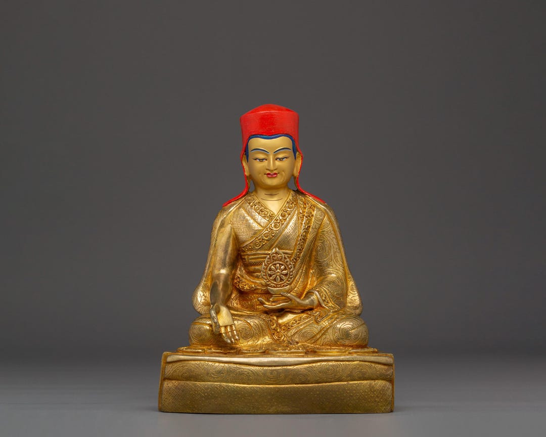 Golden Drogon Chogyal Phagpa Handmade Statue – 24K Gold Gilded