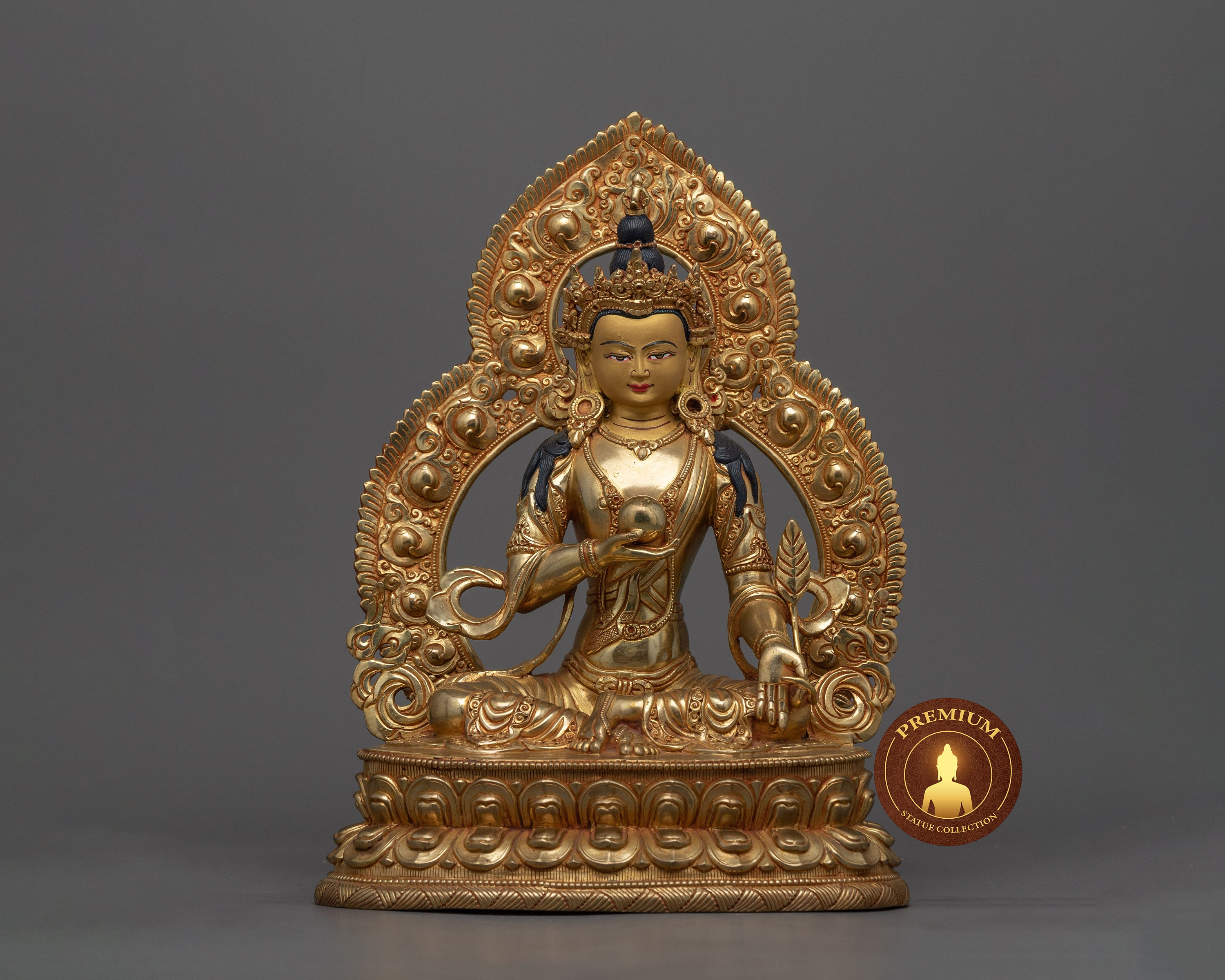 地蔵菩薩像 | ネパールの金箔と彩色を施した銅の傑作 - 永遠の誓いと