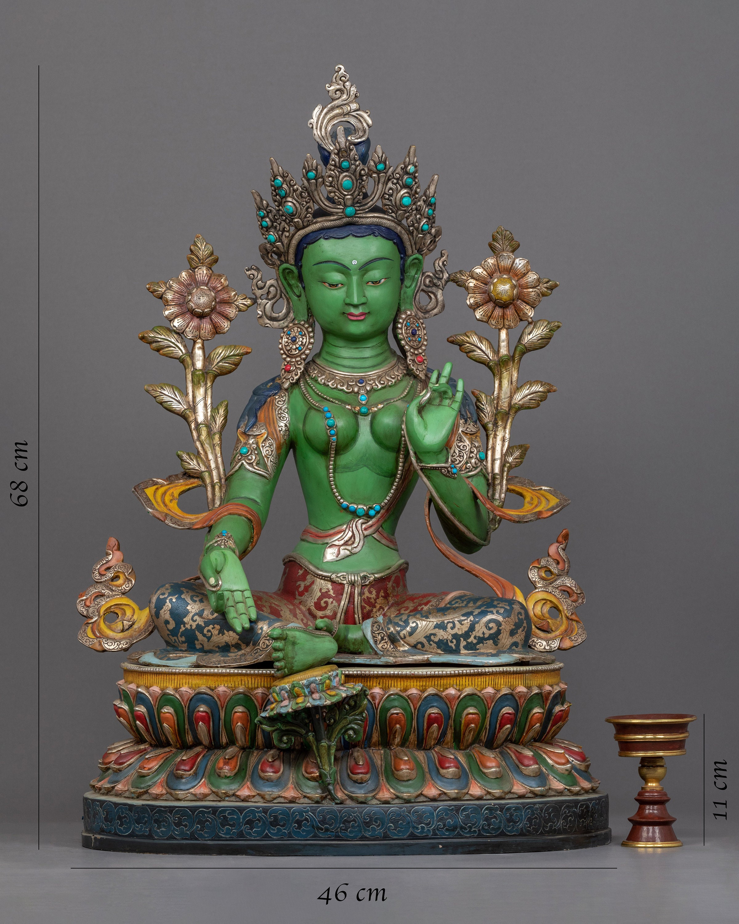 エルメス カレ90 スカーフ Buddha Statue Patte グリーン Green Tara Statue | Original Handmade Buddhist Sculpture