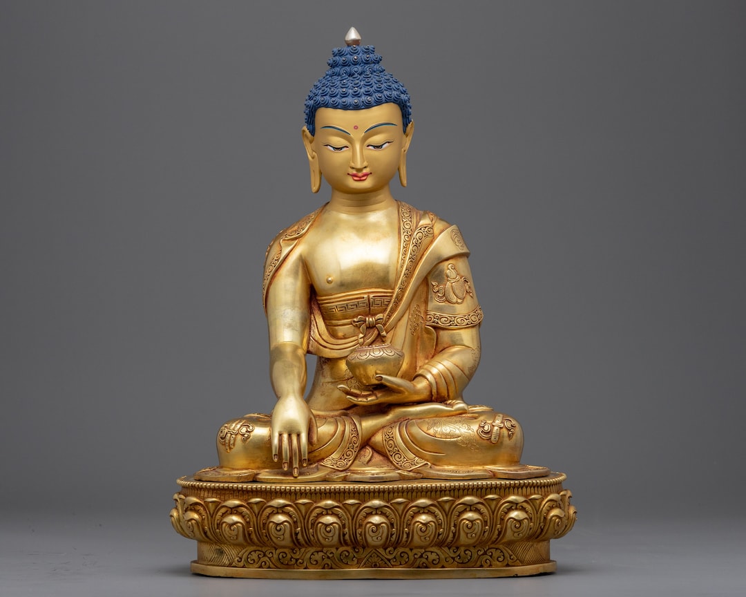 Tibetan Shakyamuni Buddha Statue | Hand-carved Buddhist Sculpture