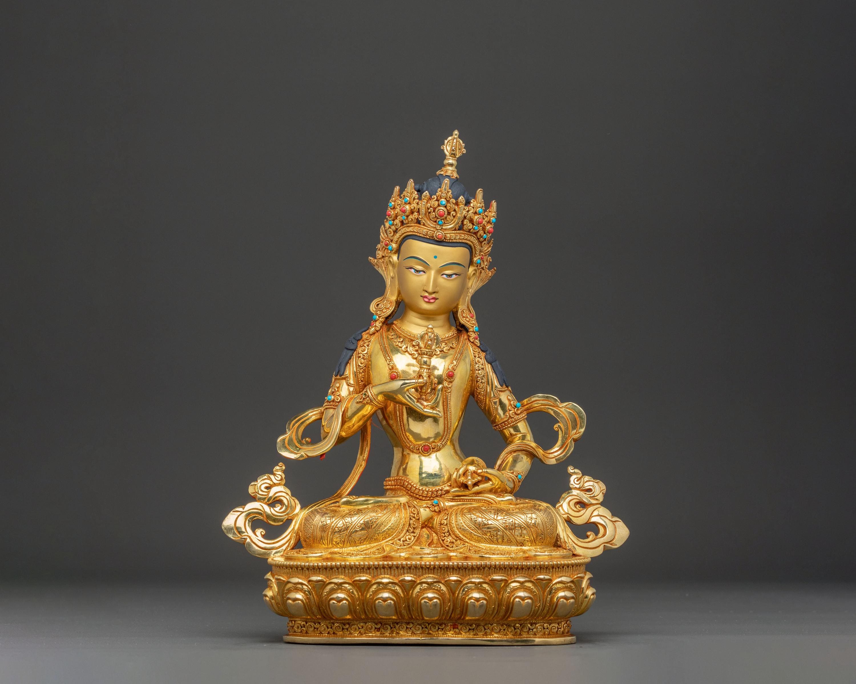黄金の金剛薩埵像：浄化の象徴｜14インチの金剛薩埵像（手作り