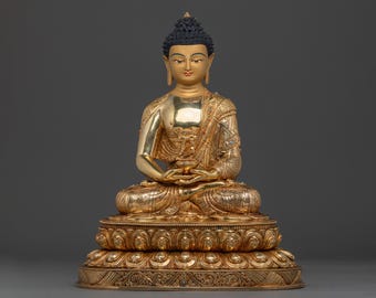 Medicine Buddha Golden Statue of Spiritual Healing | Sacred Figure for Meditation and Altar Decor