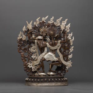Chitipati Skeleton Deities Symbol of Impermanence and Death | Vajrayana Decor | Buddhist Protector Art | Vajrayana Protector Altar Deities