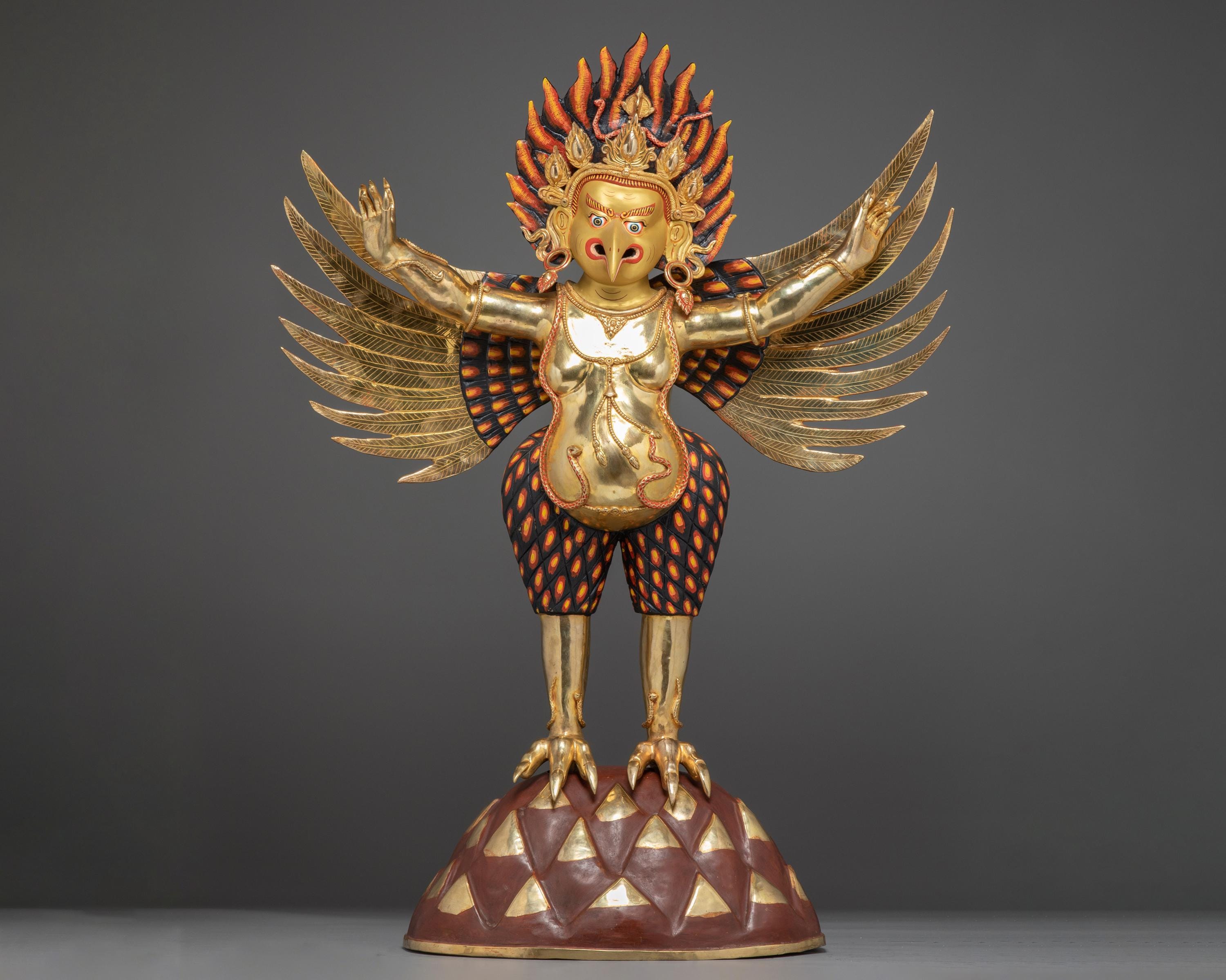 仏教神ガルーダ像｜神話の鳥の彫刻｜ご自宅の装飾や神聖な場所に
