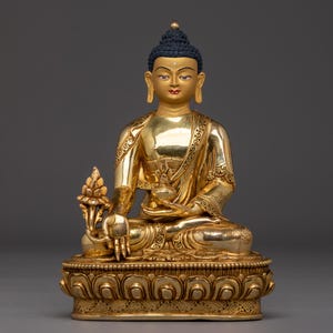 Great Healer Medicine Buddha Figurine | Home Decor for Longevity and Peace | Figurine for Shrine, Altar, and Dharma Decor | Made In Nepal