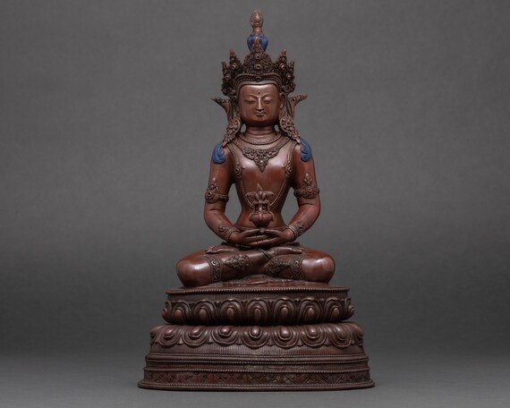 ネパール 宝生如来像 色付き 置物 インテリア アジアン 雑貨 オブジェ