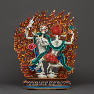 Handmade Statue of Chittipati | Wrathful Bone Deities | Tibetan Buddhist Skull Deity | Protector Figure for Meditation Altar and Home Decor