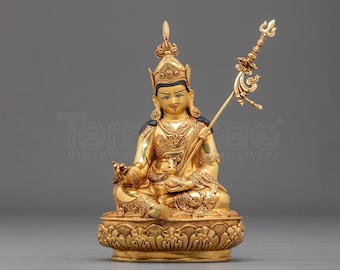 Guru Rinpoche Statue | Padmasambhava Revered Master of Vajrayana Buddhism | Himalayan Sacred Sculpture for Altar and Meditation Shrine