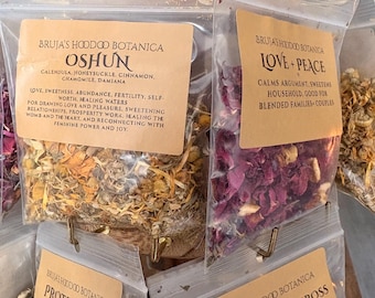 Bruja’s Hoodoo Botanica Herb Blends — Hand-Mixed for Floor Wash, Spiritual Bath, Simmer Pots & Sachets