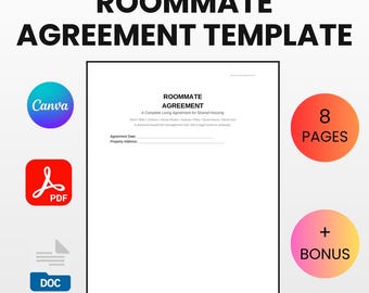 Plantilla de acuerdo de convivencia / Normas y tareas domésticas editables (Canva, Word, PDF)