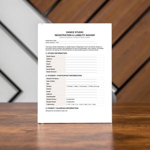 Dance Studio Registration Form | Waiver, Tuition Tracker (Canva, Word, PDF) bild 5
