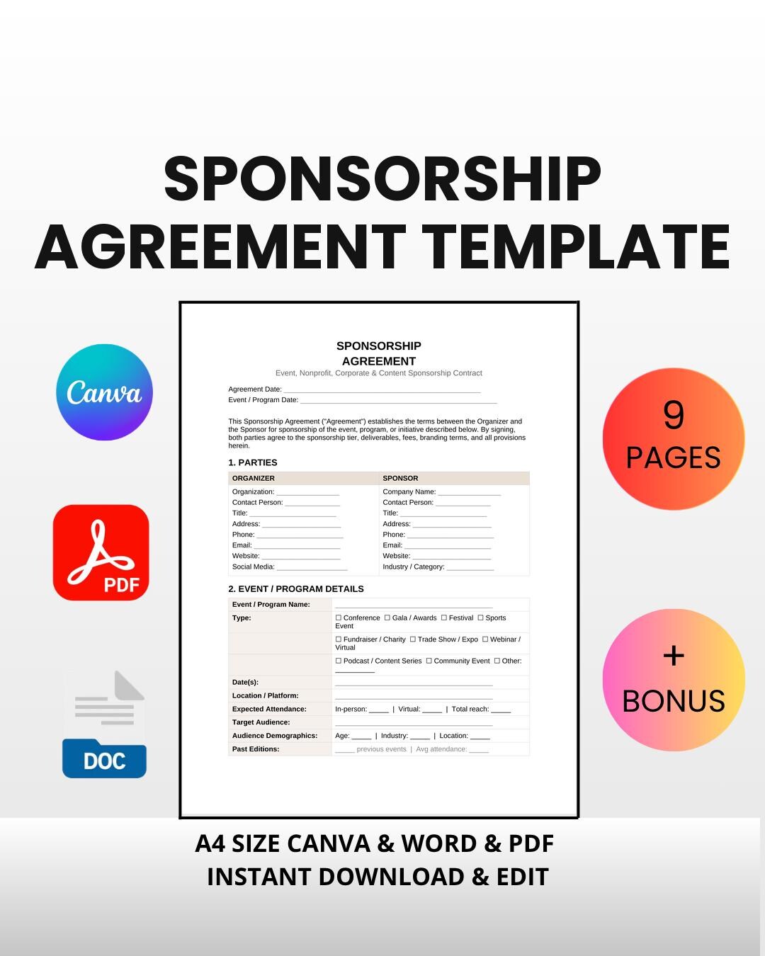 Image 8 for Club Sponsorship Agreement Template