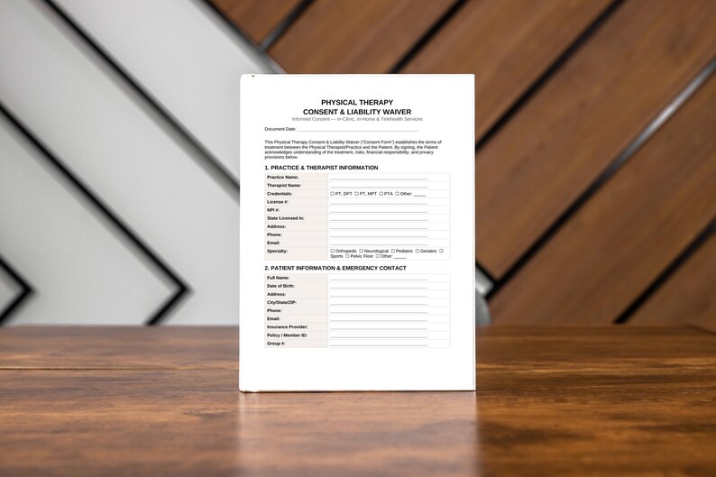 Physical Therapy Consent Form Template | Editable Canva, Word, PDF ...
