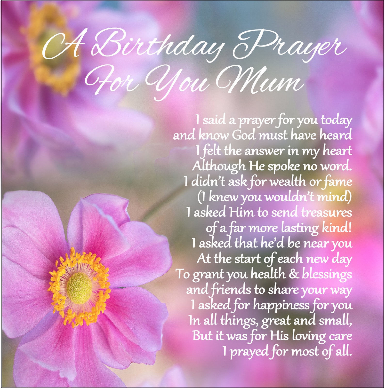 Personalised Christian Birthday Card Birthday Prayer Etsy