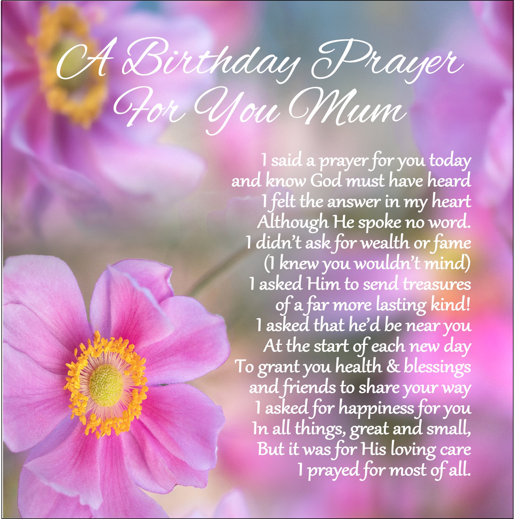 Personalised Christian Birthday Card Birthday Prayer  Etsy