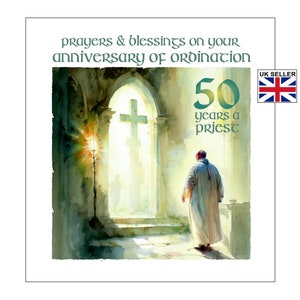 50th Ordination Anniversary Card | 50th Anniversary Ordination Card For Priest