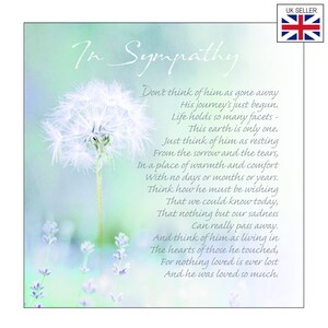 Sympathy Card For Male | Sympathy Card For Son  |  Sympathy Card For Dad | Sympathy Card For Husband | Sympathy Card For Brother