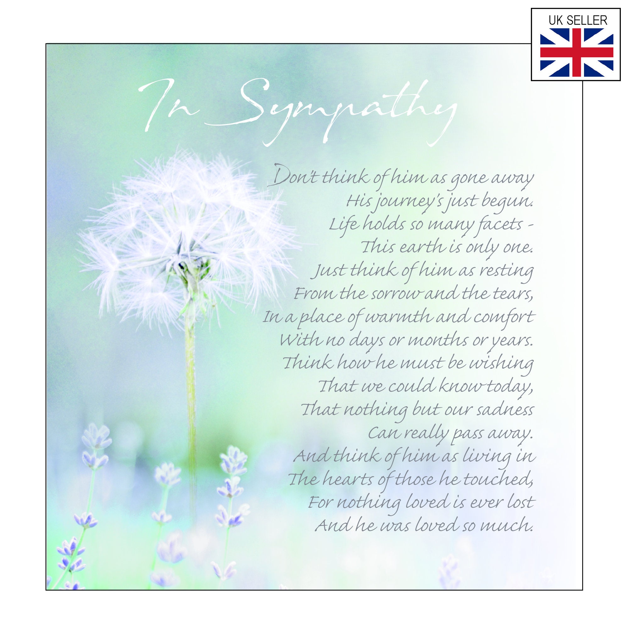 Sympathy Card for Male Sympathy Card for Son Sympathy Card Etsy UK