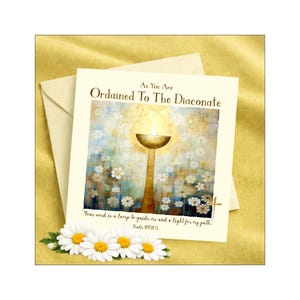 Ordination to the Diaconate Card – Catholic Deacon Ordination Congratulations – Religious Clergy Blessing