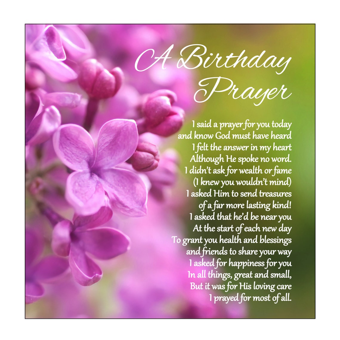 Christian Birthday Card I Said A Prayer Verse - Etsy