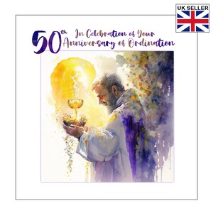 50th Ordination Anniversary Card | 50th Anniversary Ordination Card For Priest