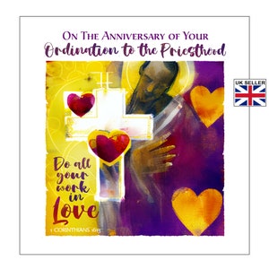 Priest Ordination Anniversary Card | Anniversary Card for Ordained Minister | Anniversary Card for Ordained Pastor