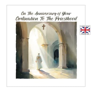 Priest Ordination Anniversary Card | Anniversary Card for Anglican Priest | Anniversary Card for Catholic Priest