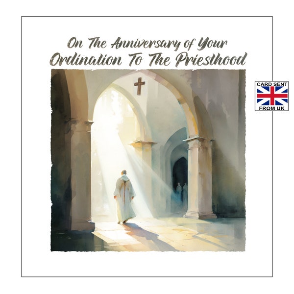 Priest Ordination Anniversary Card | Anniversary Card for Anglican Priest | Anniversary Card for Catholic Priest