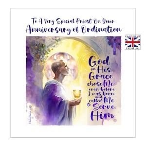 Priest Ordination Anniversary Card | Anniversary Card for Ordained Minister | Anniversary Card for Ordained Pastor