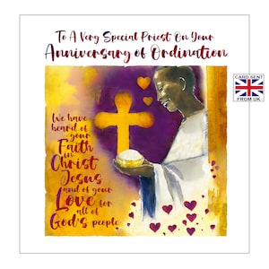 Priest Ordination Anniversary Card | Anniversary Card for Ordained Minister | Anniversary Card for Ordained Priest