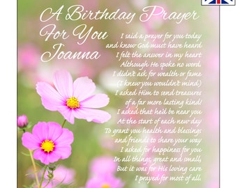 Personalised Christian Birthday Card | Birthday Prayer