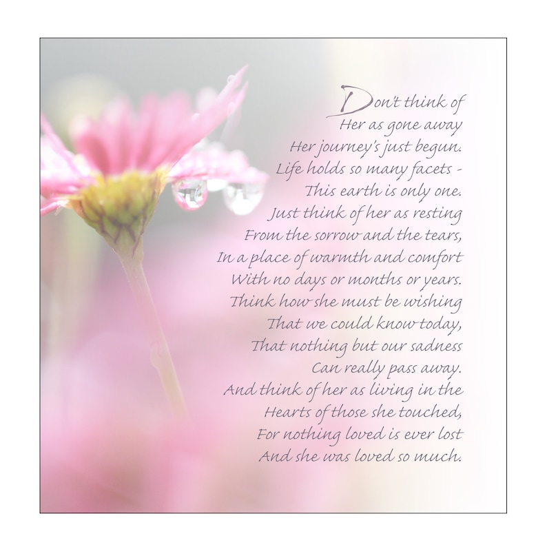 Sympathy Card For Female Sympathy Card For Daughter Etsy