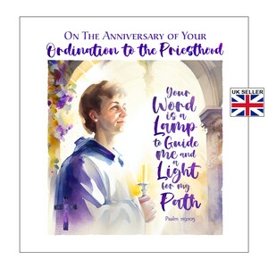 Priest Ordination Anniversary Card | Ordination Anniversary Card for Anglican Priest | Anniversary Card for Ordained Female Priest