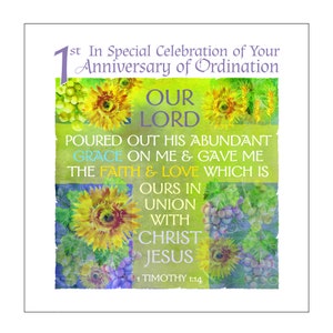 Anniversary of Ordination Card | 1st Ordination Anniversary Card | Priest Anniversary Card