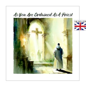 Large Ordination Card | Priest Ordination Card  | Ordained As A Priest Card