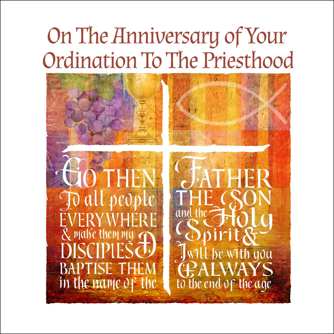 Priest Ordination Anniversary Card Etsy