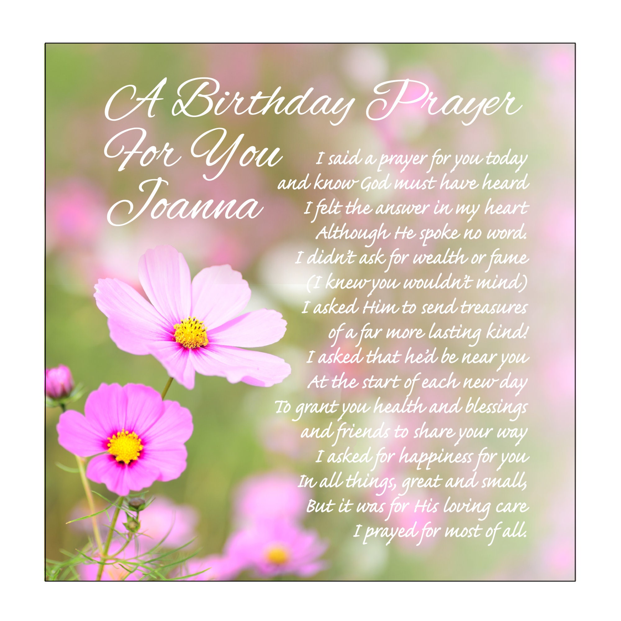 Personalised Christian Birthday Card Birthday Prayer Etsy