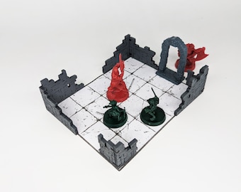 Set of 12 magnetic corner walls for HeroQuest, Dungeon Crawler, Role-Playing Games - Set of walls in natural or pre-painted MDF