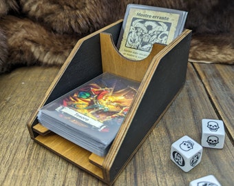 Porte-cartes modulable en bois pour jeux de société, magnétique, avec compartiment à ferraille, personnalisé pour Heroquest ou neutre