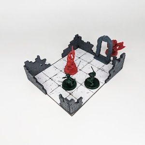 Set van 12 magnetische hoekwanden voor HeroQuest, Dungeon Crawlers, rollenspellen - Set van natuurlijke of voorgekleurde MDF-wanden