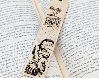 Wooden bookmark inspired by HeroQuest – “Nothing!” card 1989 – Fantasy accessory for readers and collectors – Tabletop gift idea